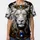 White Lion Head Ornate Crown Sapphire Pendant - Wildlife Lover Gift for Animal Enthusiast Baseball Jersey - 3