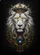White Lion Head Ornate Crown Sapphire Pendant - Wildlife Lover Gift for Animal Enthusiast Baseball Jersey - 6