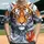 Tiger Head Phoenix Flowing Liquid Swirls Wildlife Lover Gift Baseball Jersey - 1