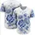 Cobalt Indigo Blue White Peony Chrysanthemum Floral Vine - Everyday Wear Baseball Jersey - 5