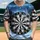 Dartboard Shattered Ice Stormy Skies Misty Clouds Frost - Darts Player Game Room Gift for Fans Baseball Jersey - 1