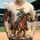 Cowboy Galloping Horse Blue Denim Red Bandana Desert Kicking Dust - Western Lifestyle Baseball Jersey - 1