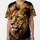 Majestic Lion Head Flowing Golden Mane Amber Eyes Black Background - Wildlife Lover Gift Baseball Jersey - 3