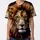 Realistic Lion Head Fiery Splatters - Wildlife Lover Gift for Safari Enthusiast Baseball Jersey - 3