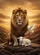 Seated Lion Lamb Dove Rugged Rock Formations Sunset - Wildlife Lover Gift Baseball Jersey - 6