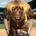 Seated Lion Lamb Dove Rugged Rock Formations Sunset - Wildlife Lover Gift Baseball Jersey - 1