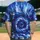 Focal Group Deep Royal Sky Blue White Movement Swirl - Casual Lifestyle Gift Baseball Jersey - 2