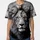 Lion Head Flowing Mane Ghosted Faces Smoky Gray - Big Cat Lover Gift Baseball Jersey - 3