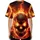 Fiery Skull Flames Glowing Embers Halloween Party for Rock Fan Baseball Jersey - 4
