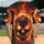 Fiery Skull Flames Glowing Embers Halloween Party for Rock Fan Baseball Jersey - 2