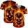 Fiery Skull Flames Glowing Embers Halloween Party for Rock Fan Baseball Jersey - 5