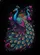 Peacock Fanning Tail Starry Night Bioluminescent Hearts - Wildlife Lover Gift Baseball Jersey - 6