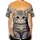 Large Fluffy Grey Kitten Pink Ears Nose Paws Sitting Upright - Everyday Wear Cat Lover Gift Baseball Jersey - 4