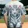 Blue-Eyed White Tiger Cubs Floral Butterfly Meadow - Wildlife Lover Gift Baseball Jersey - 2