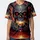Menacing Cracked Skull Glowing Crimson Eyes Lightning - Gothic Style Wear for Skull Lover Baseball Jersey - 3