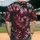 Bold Central Tie-Dye Heart Swirl Black White Red Magenta - Boho Lifestyle Everyday Wear Baseball Jersey - 2