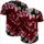 Bold Central Tie-Dye Heart Swirl Black White Red Magenta - Boho Lifestyle Everyday Wear Baseball Jersey - 5