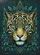 Mandalic Jaguar Head Aqua Blue Eyes Deep Teal Foliage - Wildlife Lover Gift for Big Cat Lover Baseball Jersey - 6