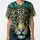 Mandalic Jaguar Head Aqua Blue Eyes Deep Teal Foliage - Wildlife Lover Gift for Big Cat Lover Baseball Jersey - 3
