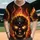 Hellish Glowing Dark Skull with Fiery Flames - Dark Fantasy Fan Gift Baseball Jersey - 1