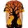 Ancient Gnarled Spooky Tree Jack-o'-lanterns Bats Spiders Gothic Halloween Party Baseball Jersey - 4