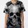 Realistic Human Skulls Intertwined White Flowers - Macabre Art Lover Gift Baseball Jersey - 3