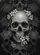 Realistic Human Skulls Intertwined White Flowers - Macabre Art Lover Gift Baseball Jersey - 6