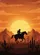 Cowboy Horse Desert Sunset - Western Lifestyle Gift Baseball Jersey - 6
