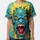 Screaming Teal Monster Face Heart Tongue Golden Soda Can Liquid Splashes - Horror Fan Gift Baseball Jersey - 3