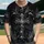 Silver Ornate Gothic Cross Angel Wings Star Acanthus Scroll - Spiritual Expression Baseball Jersey - 1
