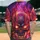 Ornate Skull Fiery Flames Glowing Eyes Jagged Teeth - Skull Collector Gift Baseball Jersey - 2