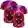 Ornate Skull Fiery Flames Glowing Eyes Jagged Teeth - Skull Collector Gift Baseball Jersey - 5