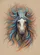 Majestic Horse Head Electric Blue Orange Mane - Wildlife Horse Lover Gift Baseball Jersey - 6