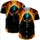 Blue Teal Hooded Skull Glowing Eyes Gnarled Chains Fiery Scene - Dark Fantasy Lifestyle Wear Baseball Jersey - 5