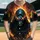 Blue Teal Hooded Skull Glowing Eyes Gnarled Chains Fiery Scene - Dark Fantasy Lifestyle Wear Baseball Jersey - 1