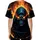 Blue Teal Hooded Skull Glowing Eyes Gnarled Chains Fiery Scene - Dark Fantasy Lifestyle Wear Baseball Jersey - 4