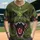 Fearsome Tyrannosaurus Rex Roaring Head, Open Mouth, Sharp White Teeth - Prehistoric Wildlife Lover Gift Baseball Jersey - 1