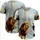 Lion Bald Eagle Sandy Beach Ocean Cliff Tropical Foliage - Wildlife Lover Gift Baseball Jersey - 5