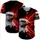 Majestic Eagle Orange Eyes Jagged Red Energy Black Background - For Wildlife Enthusiasts Baseball Jersey - 5