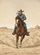 Cowboy Galloping Horse Desert Landscape with Sand and Rocky Hills - Western Lifestyle Gift Baseball Jersey - 6