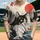 Japanese Tuxedo Cat Ocean Waves Cherry Blossoms - Wildlife Lover Gift Baseball Jersey - 1