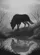 Majestic Dark Silhouetted Wolf Rippled Pool Bare Trees Misty Forest - Nature Lover Gift Baseball Jersey - 6