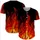 Red Orange Flames Rising Glowing Fire Outlines Tendrils Licks - Lover Gift Statement Baseball Jersey - 5