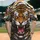 Ferocious Roaring Tiger Head Glowing Eyes Bloody Fangs Golden Stripes - Wildlife Lover Gift Baseball Jersey - 2