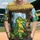 Green Cartoon Alligator Tiki Bar Cocktail - Tropical Vacation Gift Baseball Jersey - 1