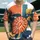Sea Turtle Orange Shell Leaf Semi-Circle Wave - Wildlife Lover Gift Baseball Jersey - 1
