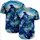 Deep Royal Blue Golden Liquid Swirls Realistic Marbling - Statement Gift Baseball Jersey - 5