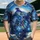 Deep Royal Blue Golden Liquid Swirls Realistic Marbling - Statement Gift Baseball Jersey - 1