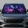 Dark Sapphire Dragon With Violet Wings Twilight Fantasy Decor For Goth Drivers And Gamers Car Sunshade - 2