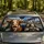 Funny Cow And Terrier Road Trip Scene For Urban Driving Adventures And Animal Lovers Car Sunshade - 5
